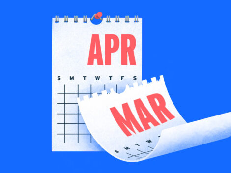 Mar Calendar page being torn off to make way for Apr. [Dom Guman]