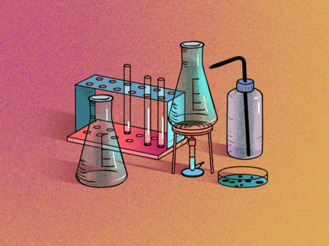 illustration of biotech lab equipment