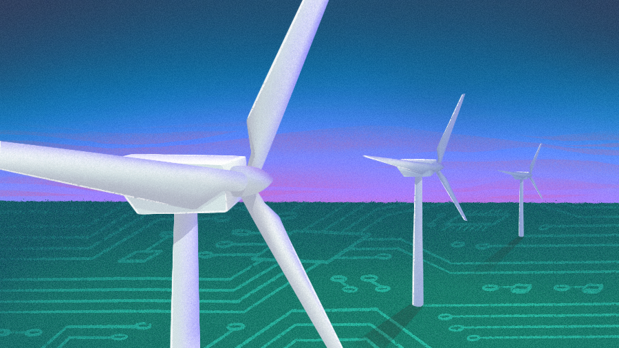 Illustration of wind power generator. [Dom Guzman]